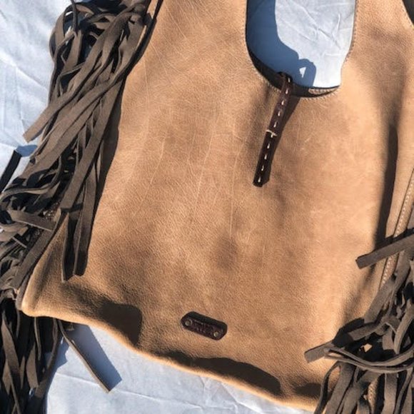 Frye Farrah Fringe Tote - Taupe (grey) - Picture 3 of 11